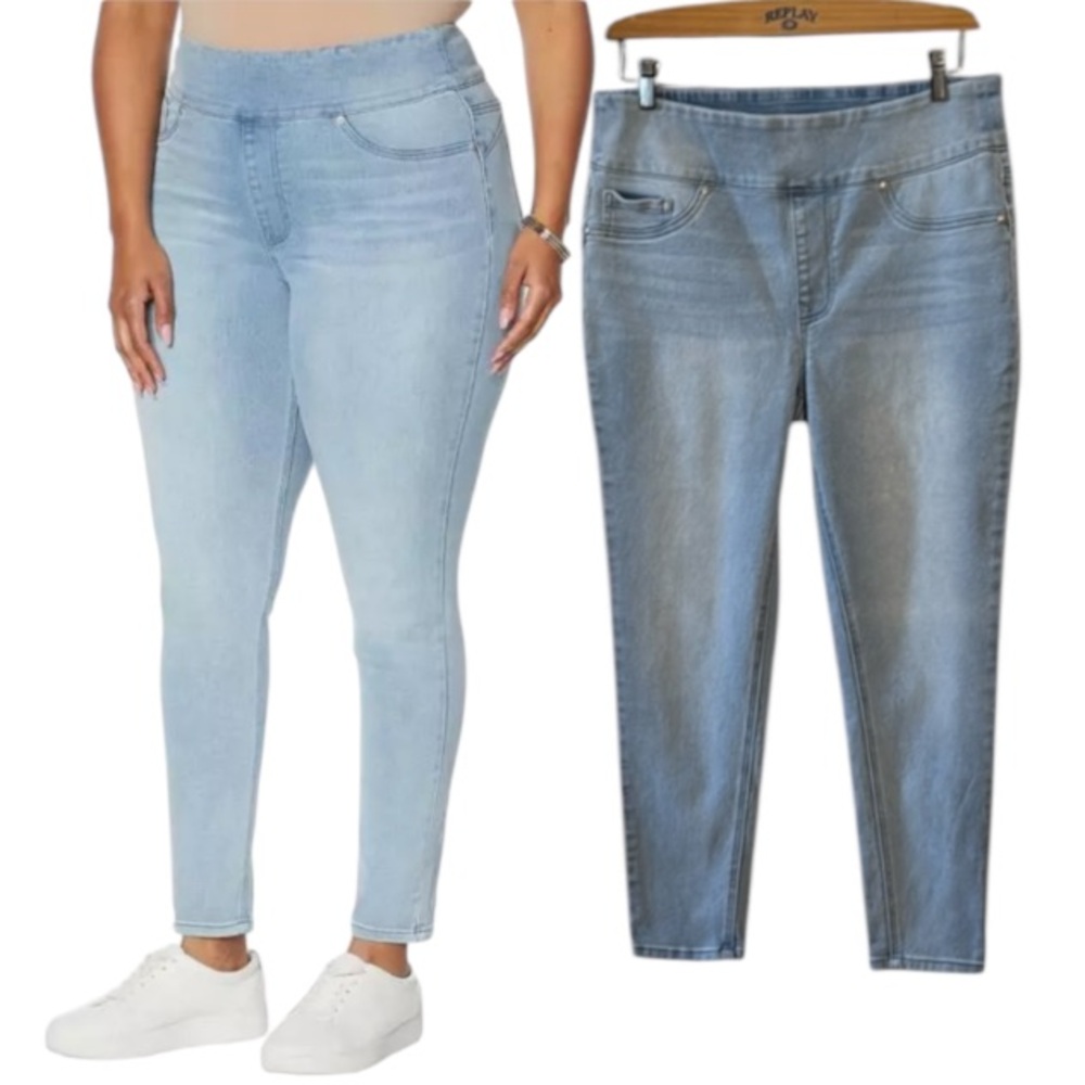DG2 by Diane Gilman Light Blue Women's Ankle Jegging Jeans Size Large